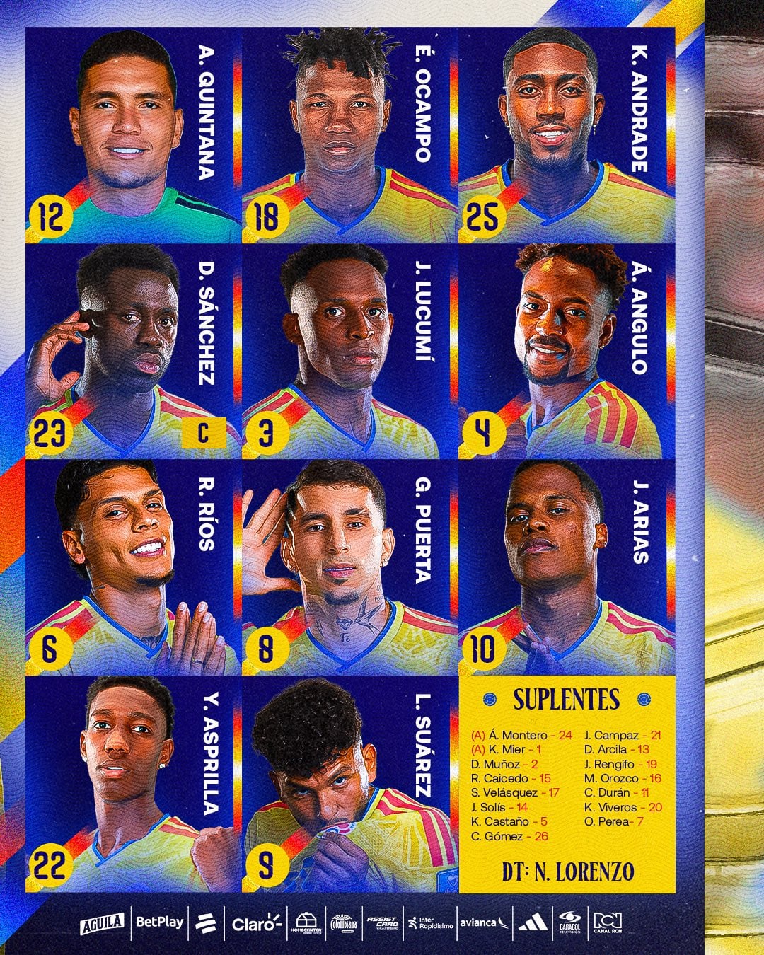 Esta es la alineación de la selección Colombia en Nueva Jersey para su encuentro frente a Paraguay - crédito FCF