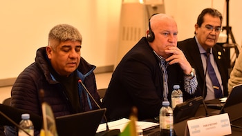 Pablo Moyano en la reunión de la Internacional del Transporte (ITF)