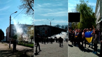 Tropas rusas reprimen protesta en Kherson