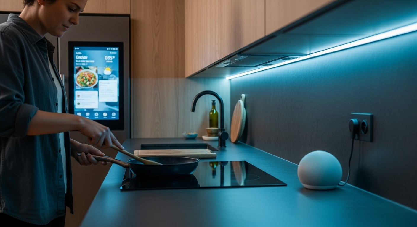 La iluminación inteligente con sensores automatizados mejora la visibilidad en zonas poco accesibles y moderniza el diseño de la cocina. (Imagen Ilustrativa Infobae)