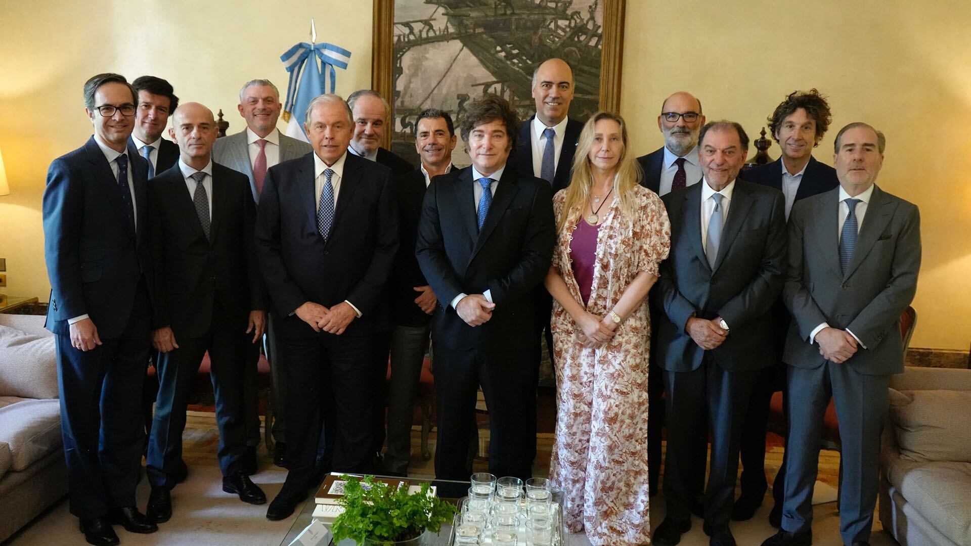 Milei, con importantes empresarios en Madrid (Presidencia)