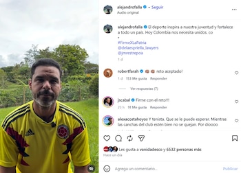 Falla compartió el video el lunes 8 de junio de 2026 - crédito @alejandrofalla/IG