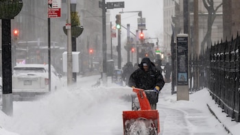 Una fuerte tormenta de nieve