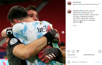 Posteo Messi después del partido ante colombia