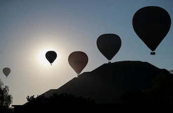 Globos aerostáticos en Teotihuacán (REUTERS/Henry