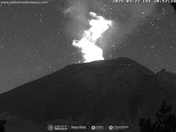 Monitoreo del Popocatépetl este 23