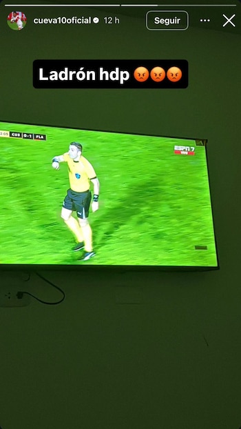 La publicación de Christian Cueva contra el árbitro del Cusco FC vs Flamengo.