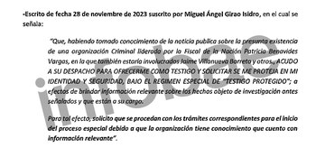 Escrito hallado en poder de