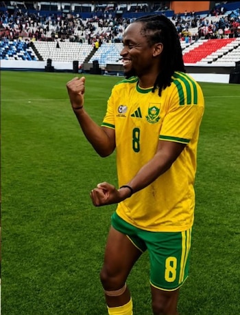 Tshabalala festeja como en el Mundial de Sudáfrica 2010. (Foto: Cortesía)