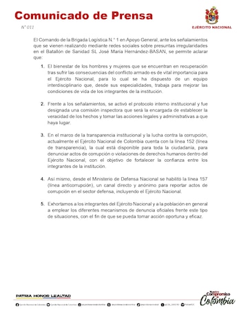 El Ejército Nacional activa protocolos