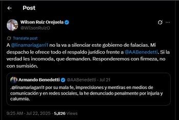 Wilson Ruiz respaldó a la
