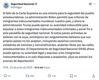 El DHS celebró el fallo