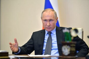 Russian President Vladimir Putin chairs a