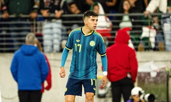 Samuel Velásquez anotó el primer gol de la selección Colombia ante Perú en el último duelo amistoso de la fecha FIFA de septiembre y octubre del 2026 - crédito @samu33velasquez/Instagram