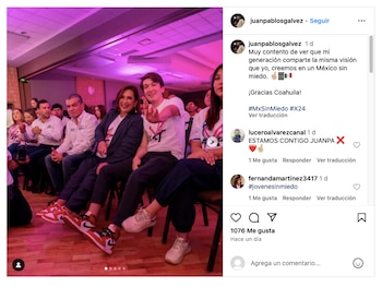 La candidata y su hijo.