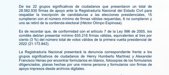 Comunicado de la Registraduría -