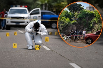 El cuerpo de una mujer embarazada fue encontrado en un barranco de la colonia Villa Nueva, en Tegucigalpa. (FOTO: Infobae)