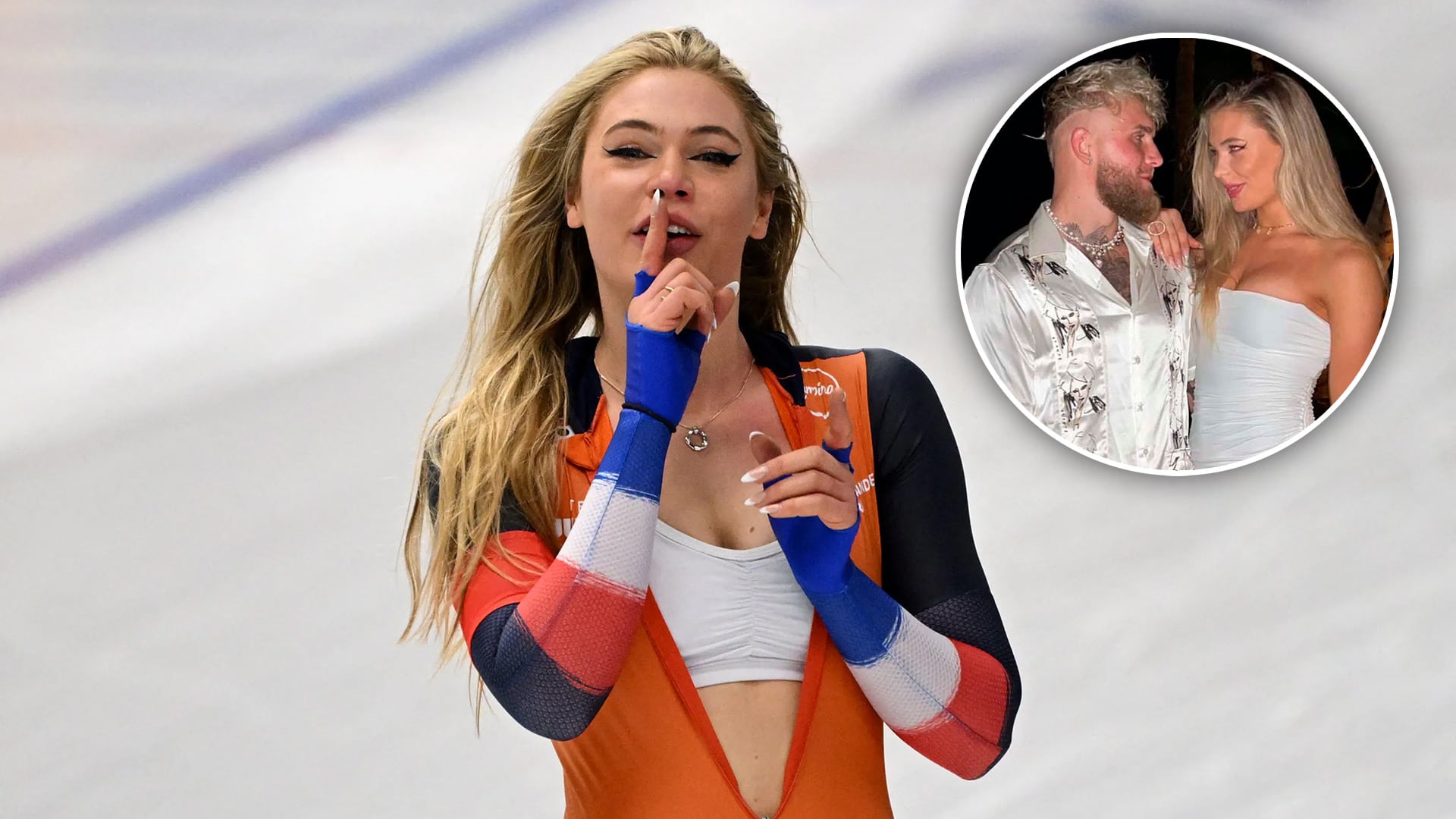 Leerdam en plena compatencia y con Jake Paul. La patinadora tiene alrededor de 5 millones de seguidores en Instagram