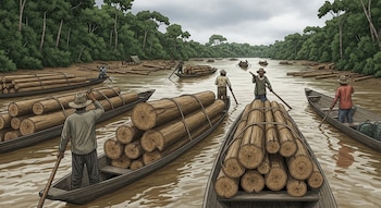 La Armada Nacional detuvo cinco personas en procedimientos realizados en los ríos Ijuá y Catripe, en acciones contra el aprovechamiento ilícito de recursos naturales - crédito Visuales IA Infobae