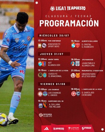 Programación de la fecha 3