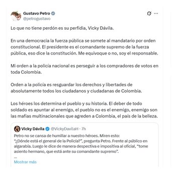 Con este mensaje en X,