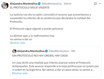 La ministra de Seguridad, Alejandra