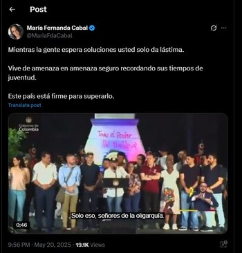 María Fernanda Cabal arremetió en