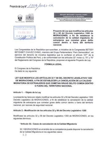 Único proyecto de ley aprobado