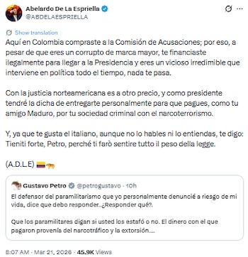 Abelardo de la Espriella cerró