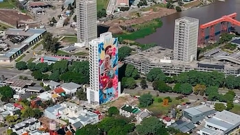 Una toma aérea del impactante