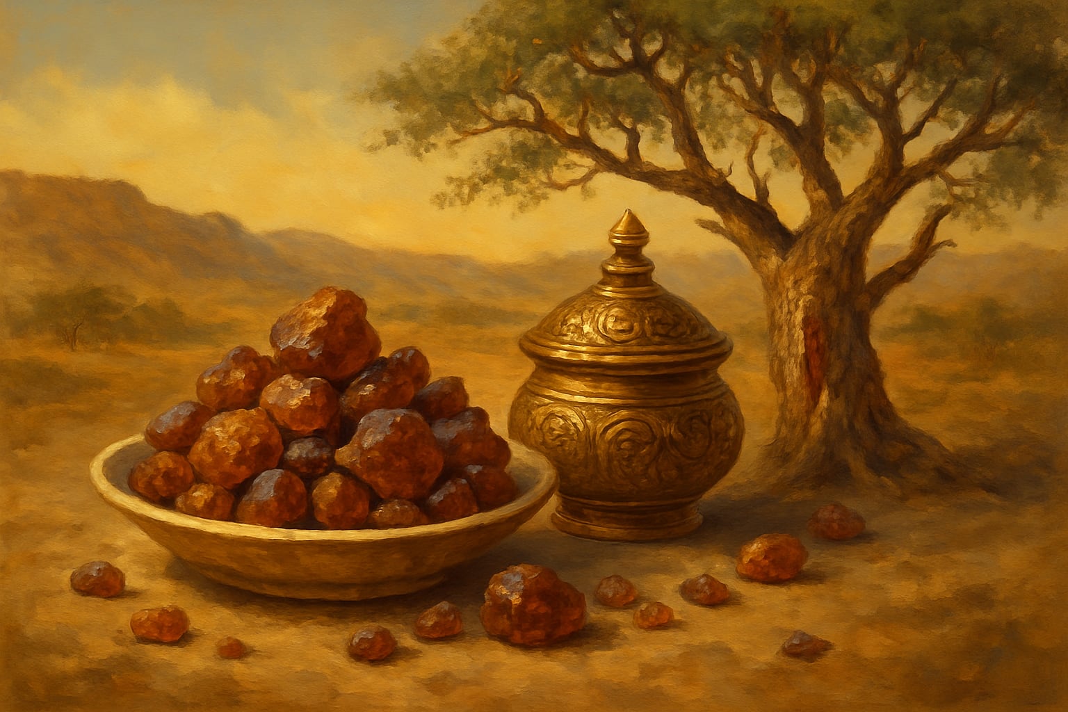 La mirra, resina aromática extraída del Commiphora myrrha, fue uno de los regalos de los Reyes Magos al niño Jesús por su valor simbólico y medicinal (Imagen Ilustrativa Infobae)