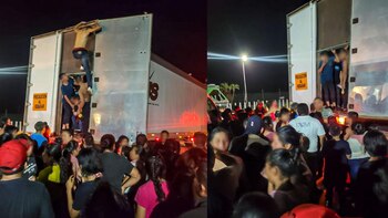 Un grupo de 350 migrantes