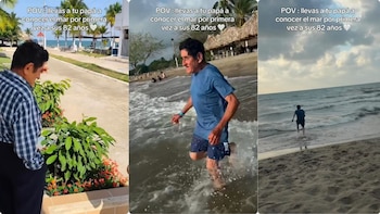 Así fue la reacción de un adulto mayor al conocer el mar a sus 82 años: “Ay ole, tan bello”