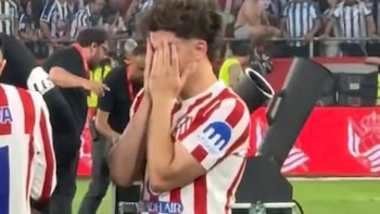 La reacción de Julián Álvarez tras la derrota del Atlético de Madrid en la final de la Copa del Rey