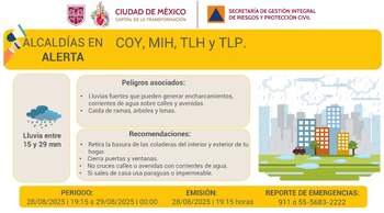 Activan alerta amarilla en estas