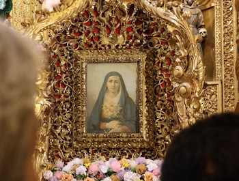 El cuadro original del prodigio fue expuesto en Quito ante los feligreses y devotos. (Colegio San Gabriel)