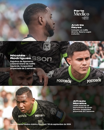 Alfredo Morelos es otra de las fuertes bajas en el ataque "Verdolaga"-crédito Jefatura de Prensa de Atlético Nacional