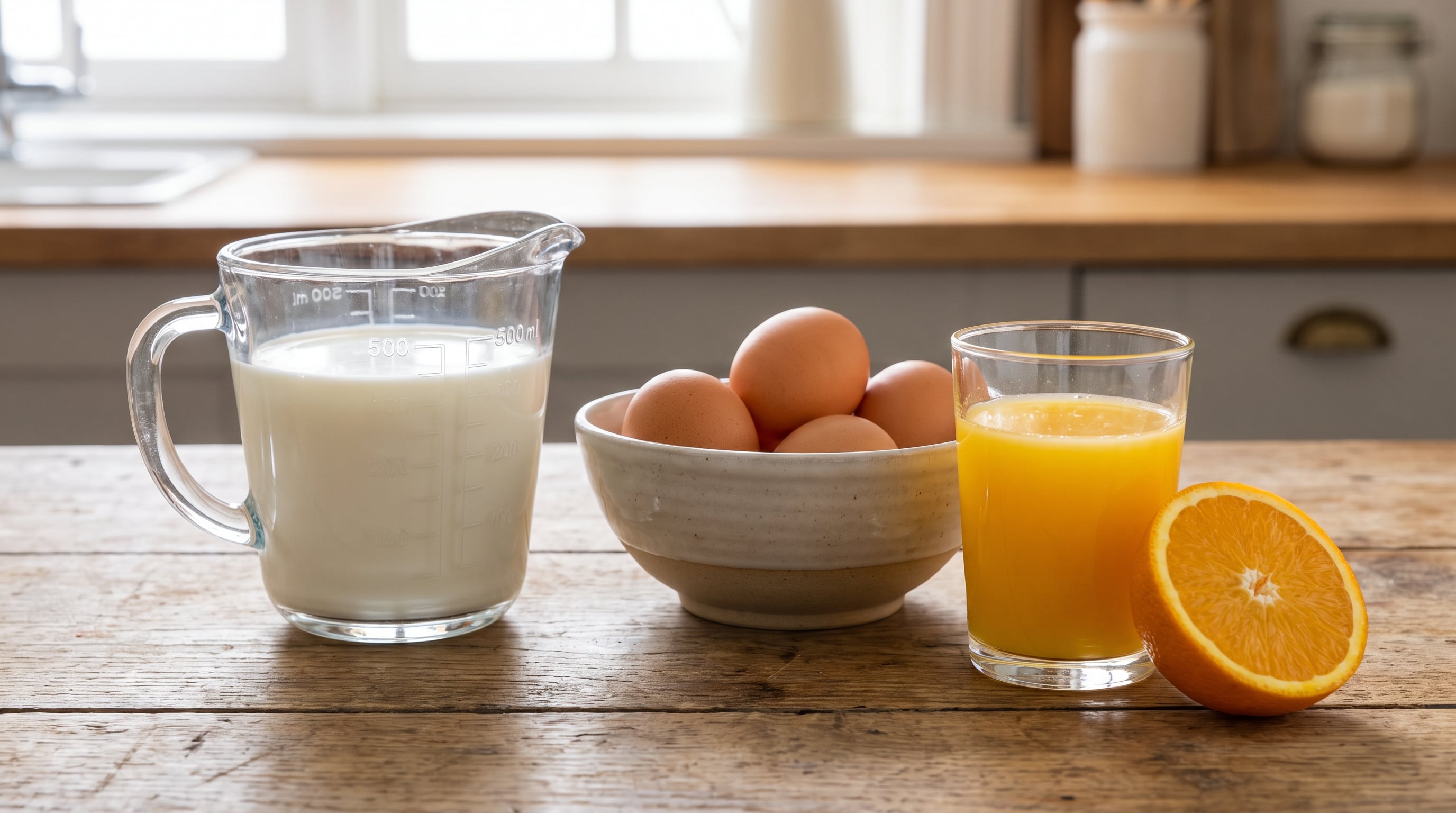 Entre los ingredientes se encuentran leche entera, huevos y jugo de naranja (Imagen Ilustrativa Infobae)