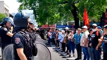 piquete en la 9 de julio
