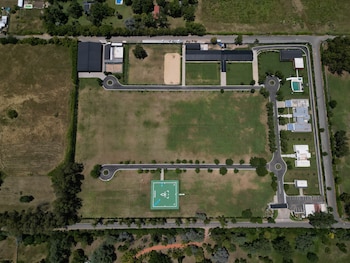 Vista aérea de la mansión