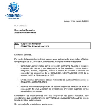 La carta de la Confederación