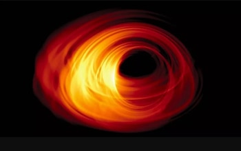 El agujero negro J2157 tendría un radio de Schwarzschild -es decir, el radio de su horizonte de eventos- de alrededor de 670 unidades astronómicas Foto: Event Horizon Telescope (EHT)