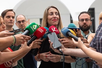La presidenta del PP de Extremadura y candidata del PP a la Junta de Extremadura, María Guardiola (Jorge Armestar / Europa Press)