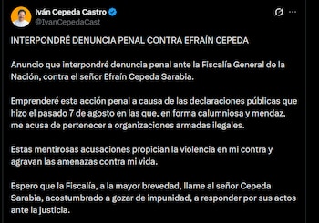 Iván Cepeda - crédito @IvanCepedaCast/X