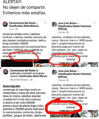 Su aviso en Facebook