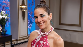 Conjunto de seda, cintura alta