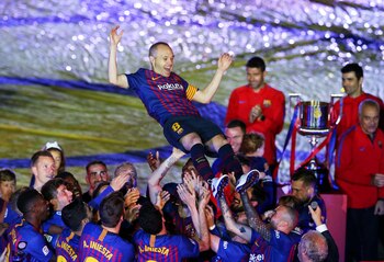 Andrés Iniesta con el Barcelona