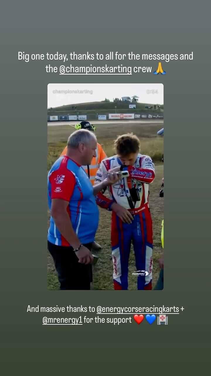 Higgins le agradeció a los fanáticos por el apoyo tras el accidente