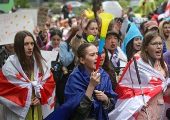 FOTO DE ARCHIVO: Manifestantes participando