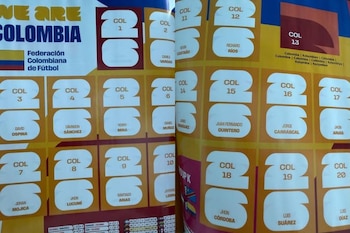 Estos son los jugadores de la selección Colombia que aparecen en el álbum Panini del Mundial 2026 - crédito @fdbedout/X